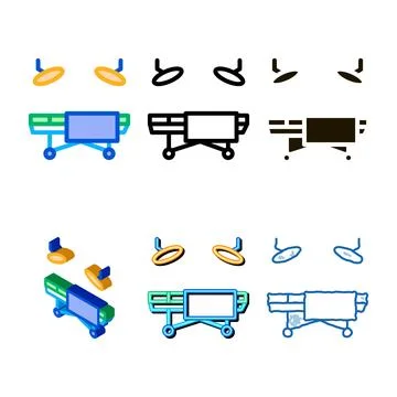 Surgical table icon vector outline types Stockillustratie