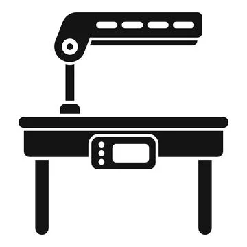Surgical table with lamp operating room equipment icon Illustrazione stock