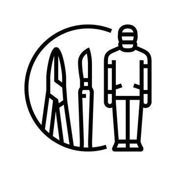 Surgical technician instruments line icon vector illustration Illustrazione stock