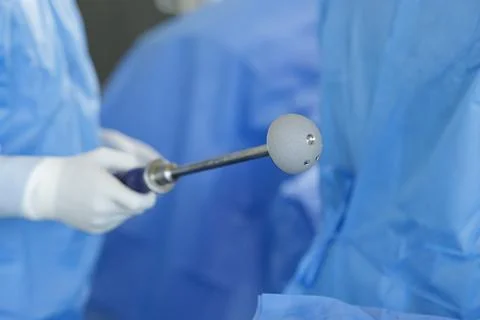 Surgical Tool for Hip Replacement Procedure in Operating Room Stock Photos
