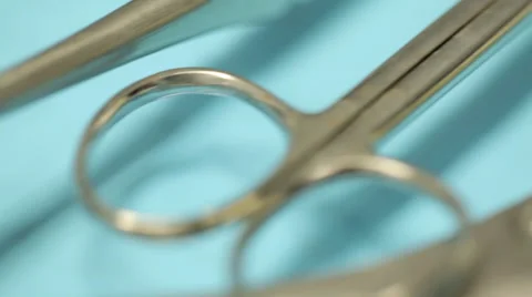 Surgical tools dolly shot 4 Stock Footage