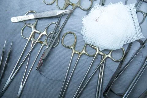 Surgical tools instruments Stock Photos