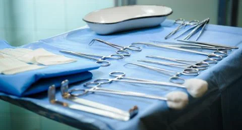 Surgical tools kit Stock Photos