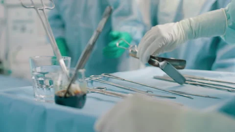 Surgical tools prepared in operating room Video stock 280111317