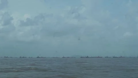 Surging Waves on the Arabian Sea Stock Footage 341963082