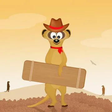 Suricata in the wild Stock Illustration
