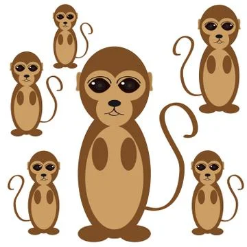 Suricate on white background Stock Illustration