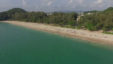 Surin beach from above Stock Footage 83805050