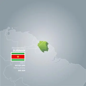 Surinam information map. Stock Illustration