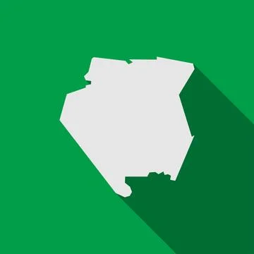 Surinam map on green background with long shadow Stock Illustration