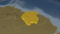 Suriname extruded. Bumps. 4k or 4k+ Resolution