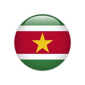 Suriname flag on button Stock Illustration