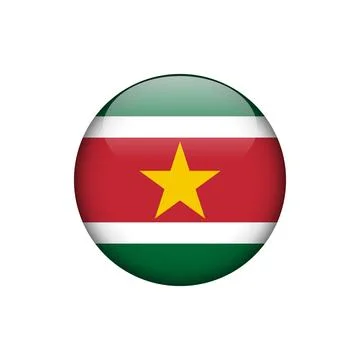 Suriname Flag Circle Button Vector Template Stock Illustration