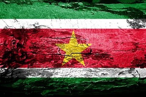 Suriname flag with grunge texture Stock Illustration