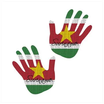 Suriname flag hand vector Stock Illustration