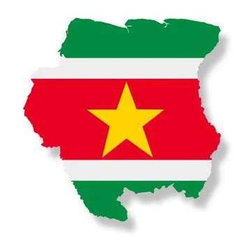 Suriname flag map with clipping path 3d illustration Stock Illustration