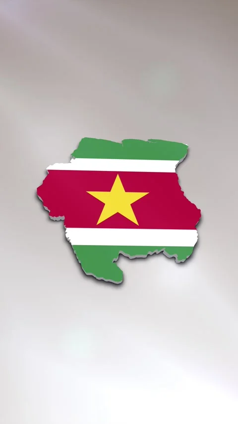 Suriname Flag on Map Stock Footage 278209913