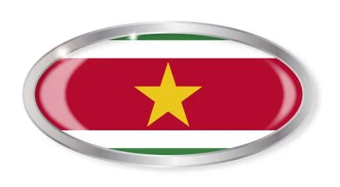 Suriname Flag Oval Button Stock Illustration