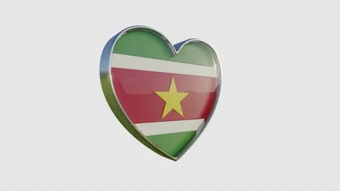 Suriname Flag in the Shape of 3D Heart. Video stock 138693199