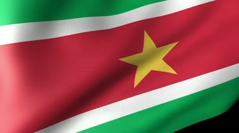Suriname Flag Waving Video stock 12230145