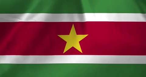 Suriname flag waving with the wind background loop video animation Vídeos de archivo 327173624