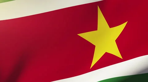 Suriname flag waving in the wind. Looping sun rises style.  Animation loop Video stock 48635740