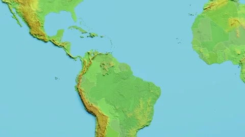 Suriname Map 3D animated with Borders Stock Footage 348534080