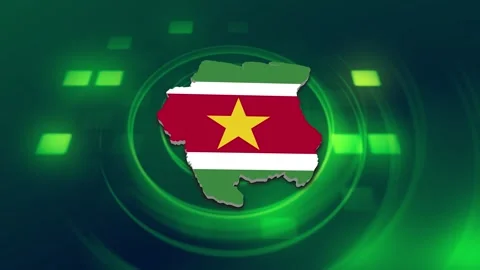 Suriname Map and Flag Background Stock Footage 344030149