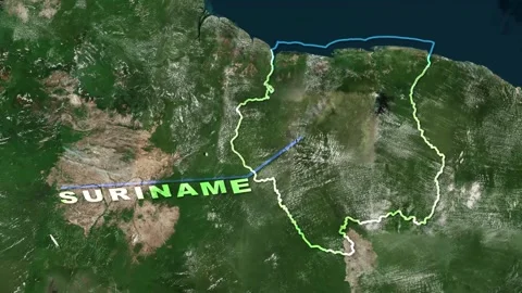 Suriname Map Animation Stock Footage 273877646