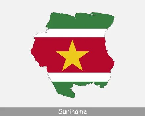 Suriname Map Flag Stock Illustration