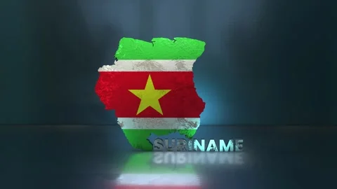 Suriname Map Stock Footage 283072737