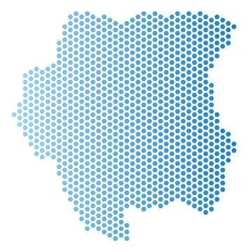 Suriname Map Hex-Tile Scheme イラスト素材