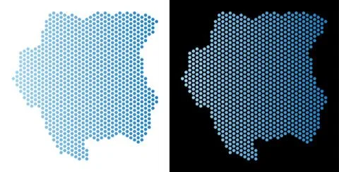 Suriname Map Hexagonal Scheme Ilustração Stock
