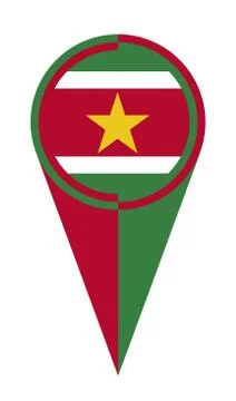 Suriname Map Pointer Location Flag Stock Illustration