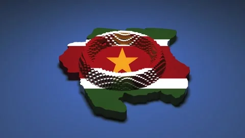 Suriname Map - Ripple Effect Stock Footage 330486526