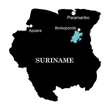 Suriname name map Stock Illustration
