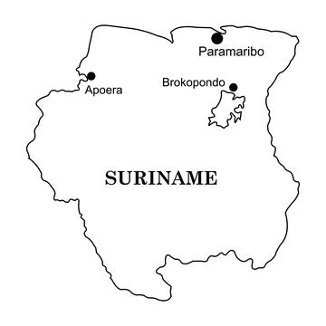 Suriname name map Stock Illustration