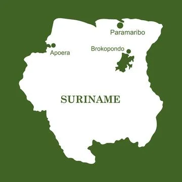 Suriname name map Stock Illustration