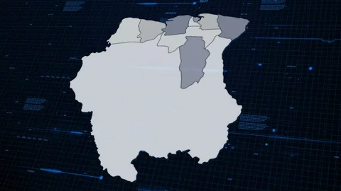 Suriname network map Stock Footage 87977747
