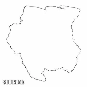 Suriname outline map Illustrazione stock