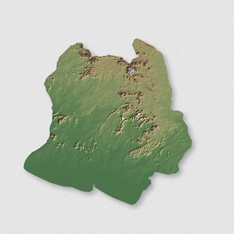Suriname Rotating 3D Relief Map Seamless Loop, Alpha Channel 4K Видео 340699841