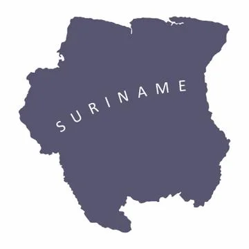 Suriname silhouette map Stock Illustration