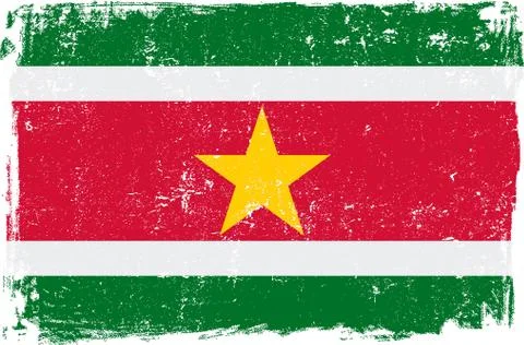 Suriname Vector Flag on White Stock Illustration