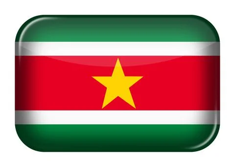 Suriname web icon rectangle button Stock Photos