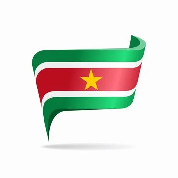 Surinamese flag map pointer layout. Vector illustration. 스톡 일러스트