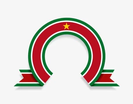 Surinamese flag rounded abstract background. Vector illustration. Illustrazione stock