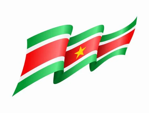 Surinamese flag wavy abstract background. Vector illustration. Stock Illustration