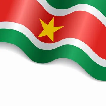 Surinamese flag wavy abstract background. Vector illustration. Stock Illustration