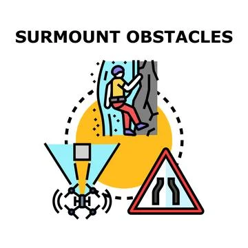 Surmounting obstacles and finding creative solutions concept Stock Illustration