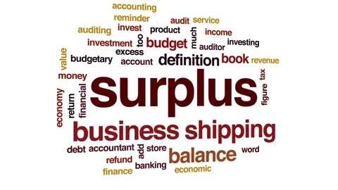 Surplus animated word cloud, text design animation. Stock Footage 79292485